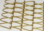 1.5m Gold Metal Mesh Conveyor Belt Anticorrosion For Exhibition Halls
