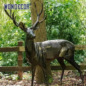 Wholesale Outdoor garden decoration, life-size metal animal bronze deer statue from china suppliers
