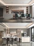 Modern Stainless Steel Cabinets Quartz Facet Home Kitchen Cabinet Custom