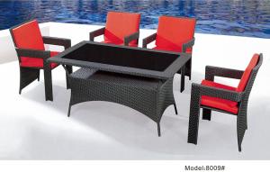 Wholesale 7-piece synthetic rattan wicker outdoor glass top hotel dining furniture 6 armchairs-8009 from china suppliers