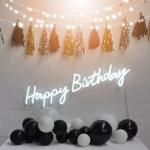 Cardboard Happy Birthday Signs Acrylic Letters Electronic Custom Neons Sign LED
