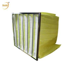 Wholesale F7 F8 F9 Galvanized Steel Frame Pocket Bag Air Filter 200-2400g/㎡ from china suppliers