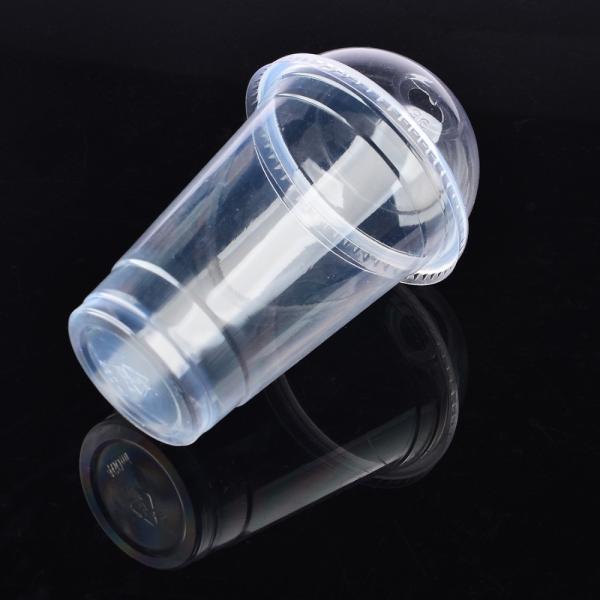 PP Material Clear Plastic Iced Coffee Cups For Bubble Boba Tea Simple Design