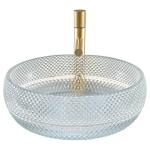 12mm Thickness Crystal Clear Glass Vessel Basins For Office Art Deco Round Shape