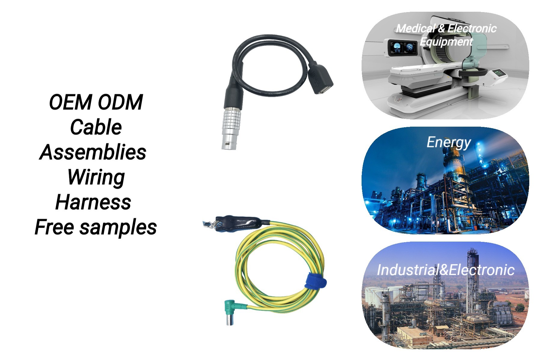 Heat Resistant Custom Molded Cable Assemblies For Electronic Automobile