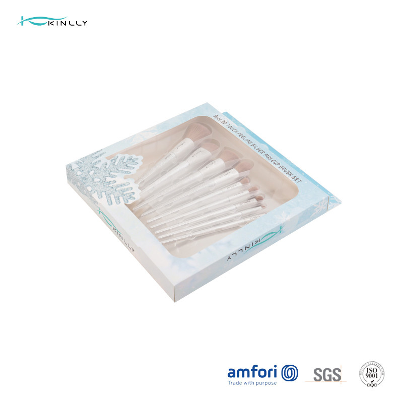 9pcs Makeup Brush Gift Set Plastic Handle Package Design Are Acceptable