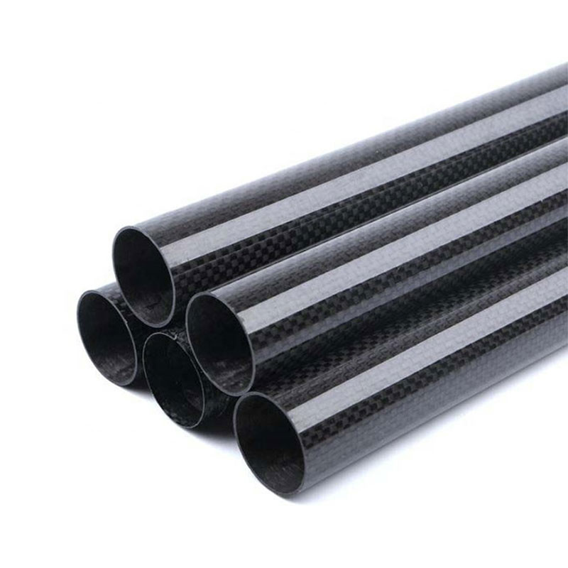 Glossy Surface Roll Wrapped 3K Carbon Fiber Tube For Telescoping Poles