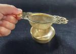 Double Winged Handles Loose Tea Infuser with Food Grade Stainless Steel Lace