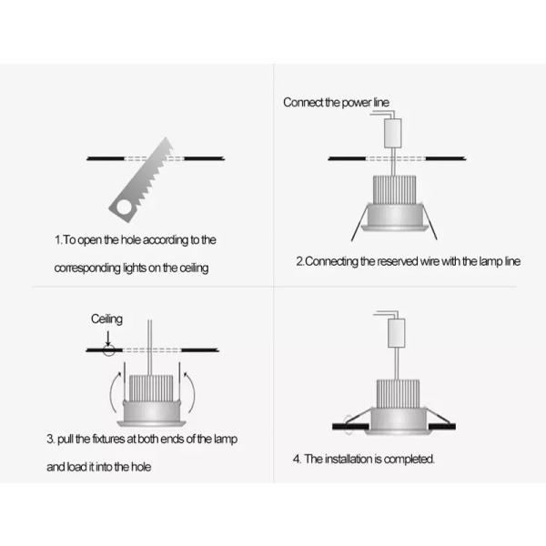 White Color 12W 15W 24W 30W 35w Dimmable Bathroom Downlights Adjustable Angle