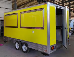 Wholesale Affordab Dinner Car Customized High Quality 2024 Mobile Yellow Food Trailer Snack Food Truck Tea Shop Trailer from china suppliers