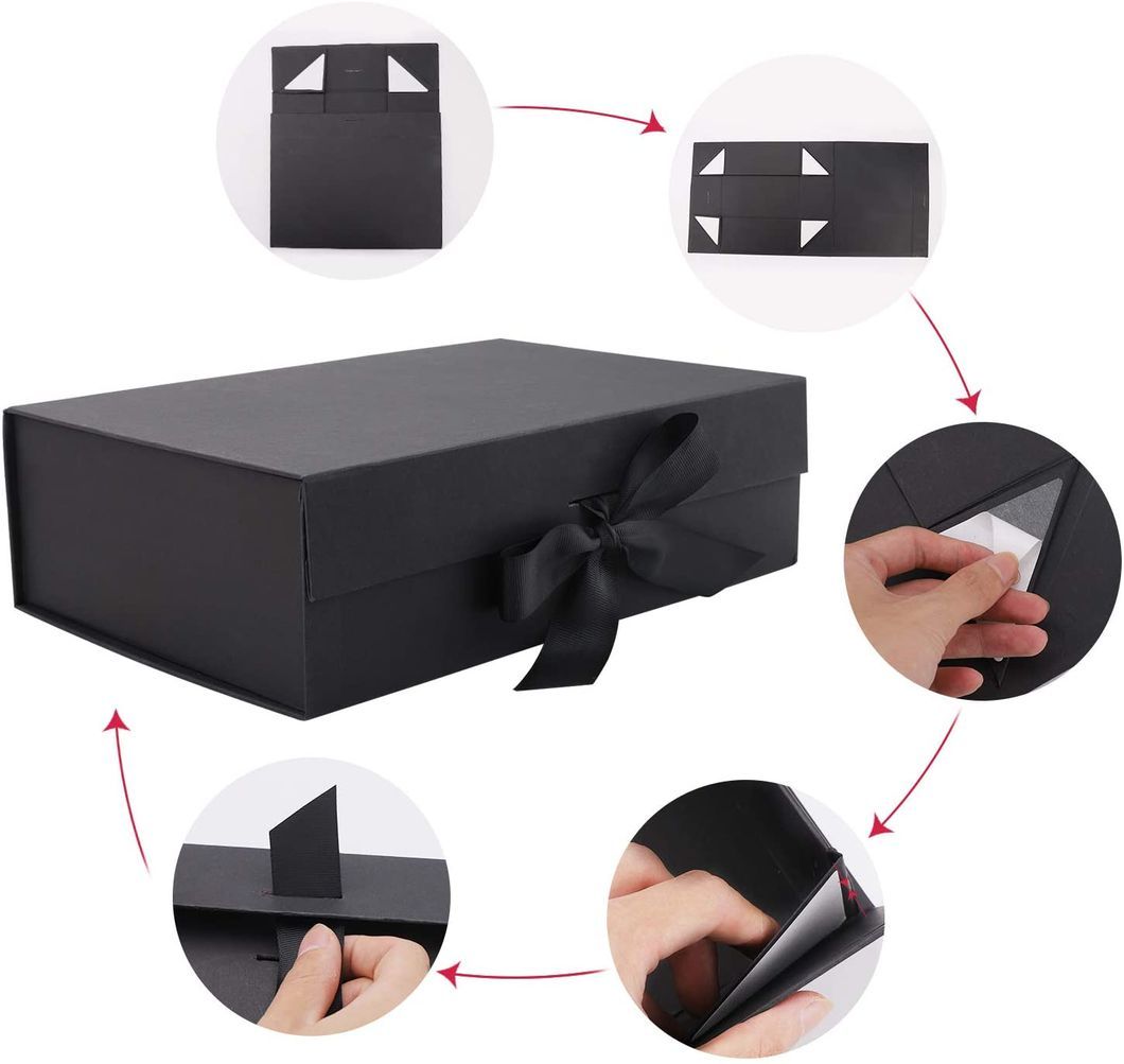 China Wholesale Luxury Custom Foldable Magnetic Rigid Cardboard Packaging Packing Package Paper Gift Folding Box for Perfume Soap Flower Jewelry Mug with Ribbon