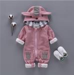 Funky Cute Newborn Baby Clothes Animals Pattern Winter Rompers For Baby Girl