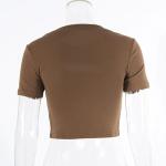 OEM Summer European And American Sexy Female T -Shirts Printing Hollowed