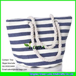 Wholesale LUDA large capacity women handbags striped ladies handbag casual tote straw bag from china suppliers