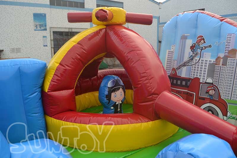 Inflatable Rescue Squad Playground Combo Pvc Inflatable Bouncer Slide Inflatable Castle Slide Combo