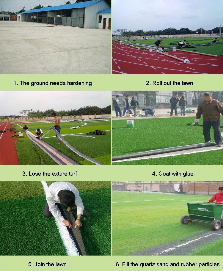 Eco Friendly Artificial Grass Soccer Field Dark Green Or Light Green Option