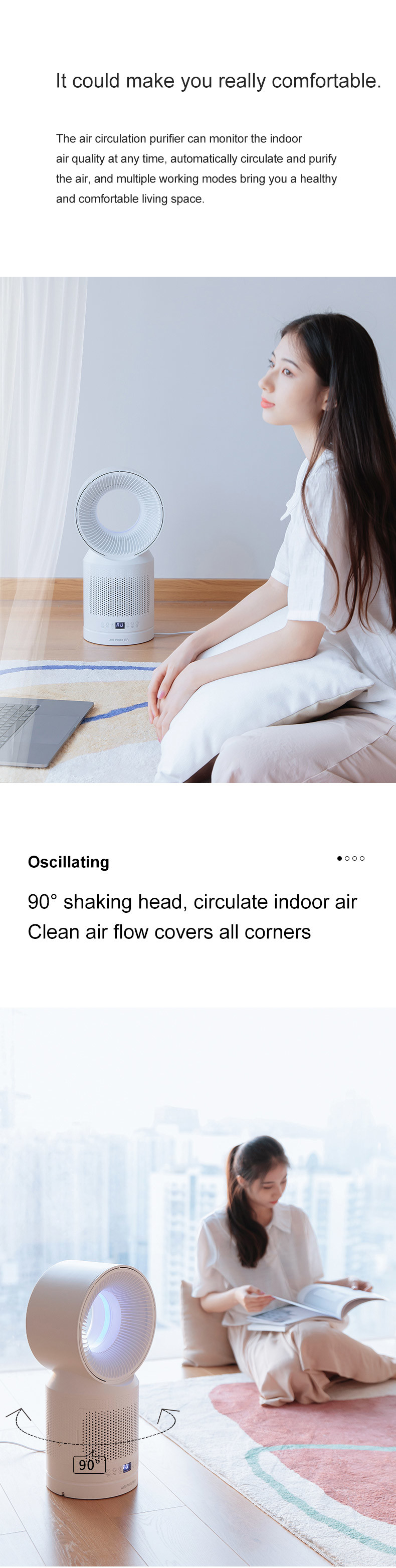 ABS Plastic Household Air Purifiers Customizable With Fan Noise 30db