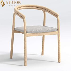 Wholesale Comfortable Modern Solid Wood Dining Chairs 60cm Width Fabric Upholstery Chair from china suppliers