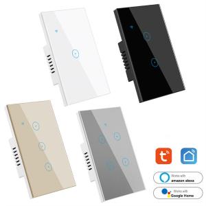 Wholesale 118*72mm Black Glass Touch Light Switch Voice Control 100VAC from china suppliers