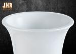 Classic Trumpet Glossy White Fiberglass Planters Floor Vases For Home Hotel