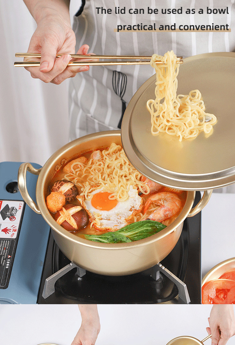 Korean Style Kimchi Noodle Pot Kitchen Cooking Pots Korean Cookware Soup Serving Pot With Two Handle