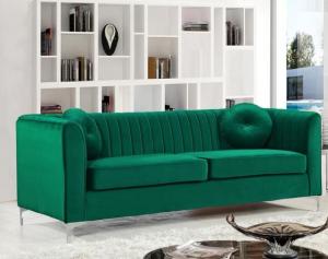 Wholesale Modern green good quality home sofa upholstered velvet living room long back sofa stainless steel sofa from china suppliers