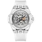 Fashion Japanese Quartz Crystal Watch Waterproof Transparent Silicone Lovers