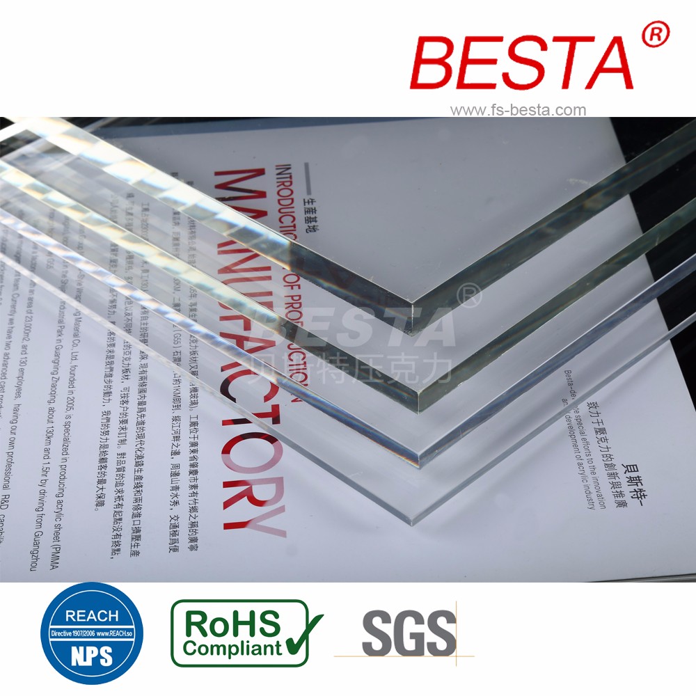 Commercial 1mm 10mm Transparent Acrylic Sheets High Light Transmission