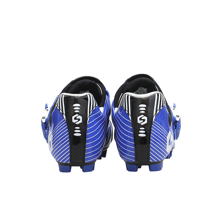 Auto Lock Blue Breathable Cycling Shoes Dirt Resistant Custom D-Iink Buckle