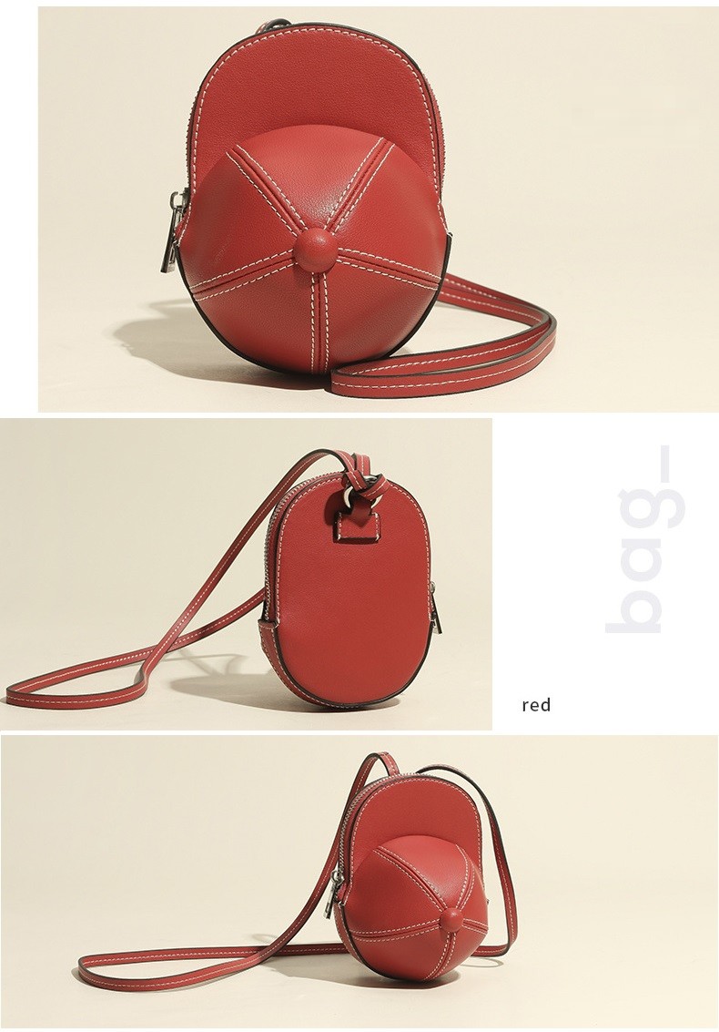 Women Genuine Leather Hat Design Shoulder Bag