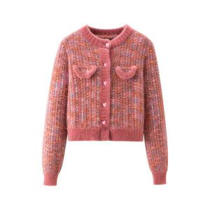 Wholesale Pink Purple Checkerboard Fashion Bespoke Sweaters Elegant Womens Button Cardigan from china suppliers