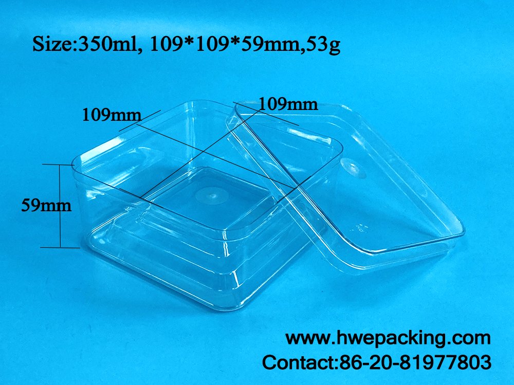 109mm Wide 350ml Plastic Display Box Desserts Food Packaging