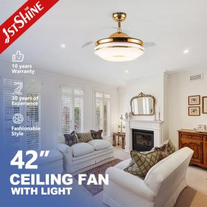 Wholesale Hidden Blades 42inch 60W LED Ceiling Fan for Lower Noise and Elegant Home Decoration from china suppliers