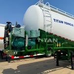 TITAN 3 Axle 45cbm Fly Ash Powder Dry Bulk Cement Tank Trailer Bulker Tanker for
