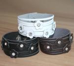 Flower leather women’s cuff bracelets, wide leather bracelet
