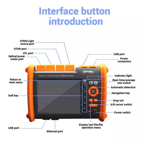 FTTH VFL OPM Optical Time Domain Reflectometer Smart Multi Functional Fiber Optic OTDR
