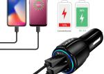 Aluminum alloy 6A 18W Dual USB Ports QC 3.0 Car Charger