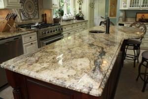 Wholesale Yellow River / Golden River Granite Vanity Countertops For Traditional Bathroom from china suppliers