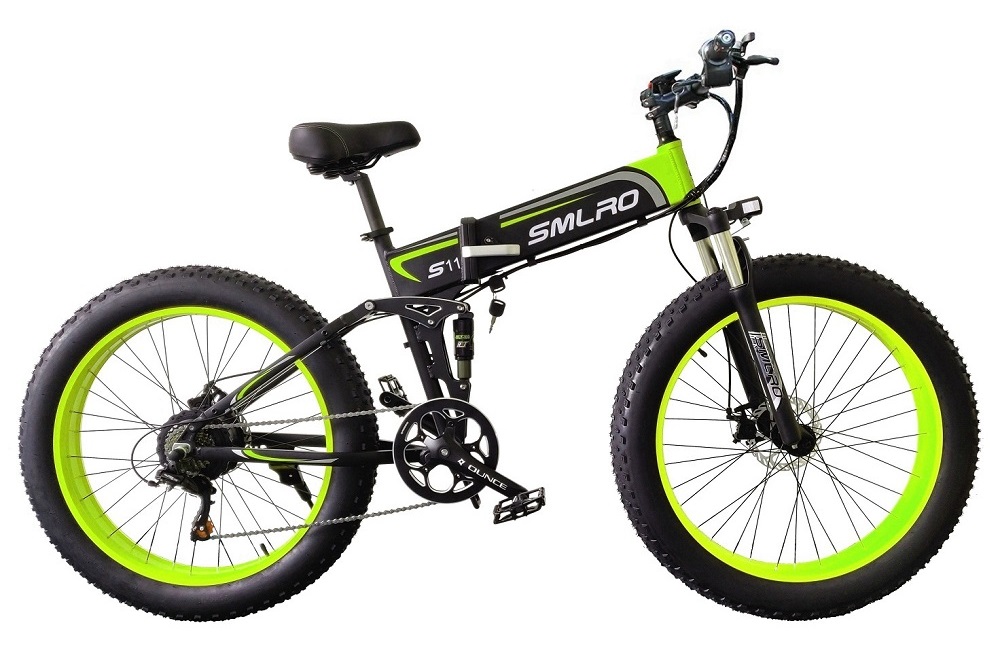 SMLRO S11 26x4.0 inch Fat Tire Folding E-Bike 1000W Motor 14AH S/\MSUNG Lithium Battery Electric Bike Drop Shipping Available