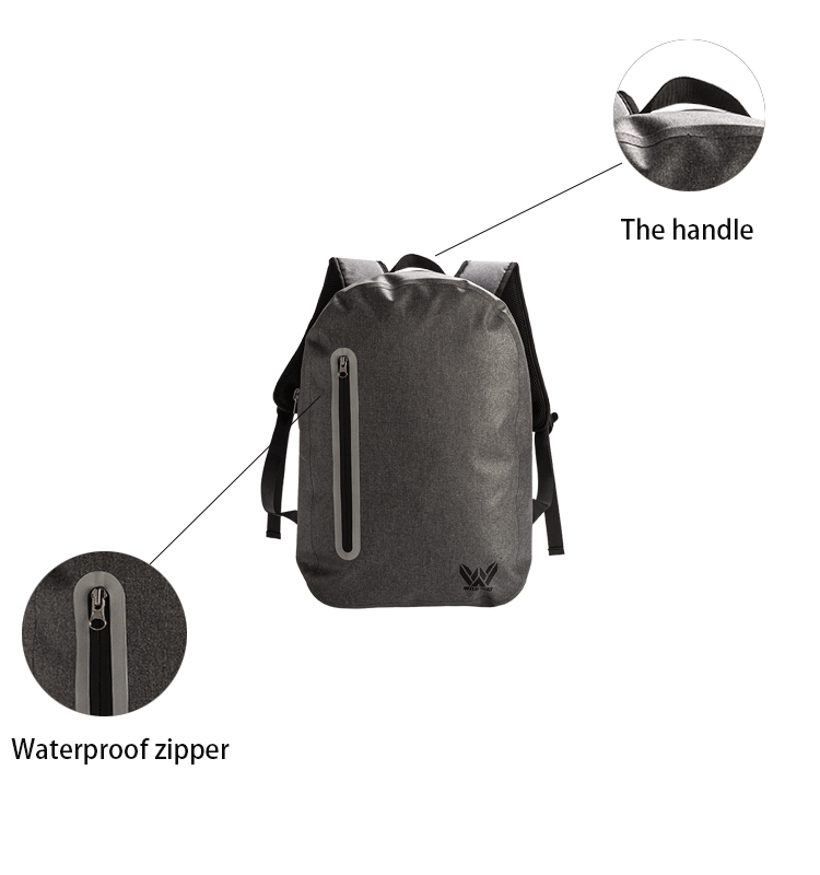 20L Dark Grey Waterproof Backpack for Outdoor Sports and Activities