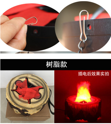 Halloween simulation LED fake fire plug fire lamp fire pot fire lamp fire bar KTV scene decoration props.