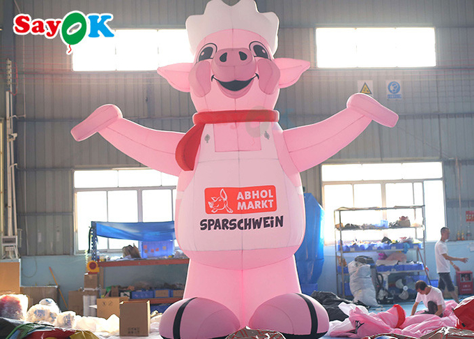 Giant Inflatable Cartoon Characters Pig Model Advertising For Restaurant