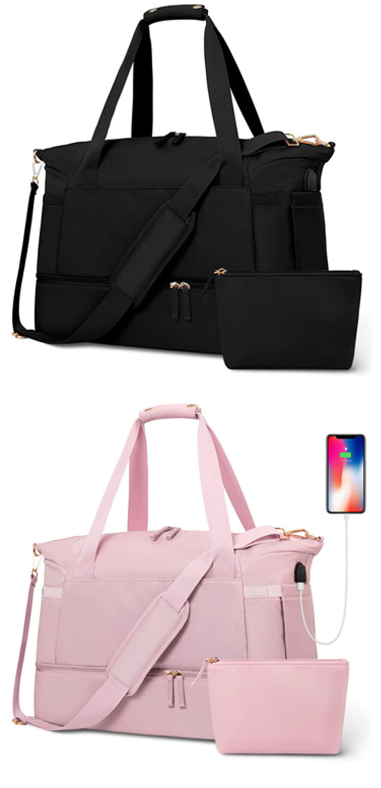 Custom Logo Women Duffel Weekender Bag Sports Tote Bag Foldable Waterproof