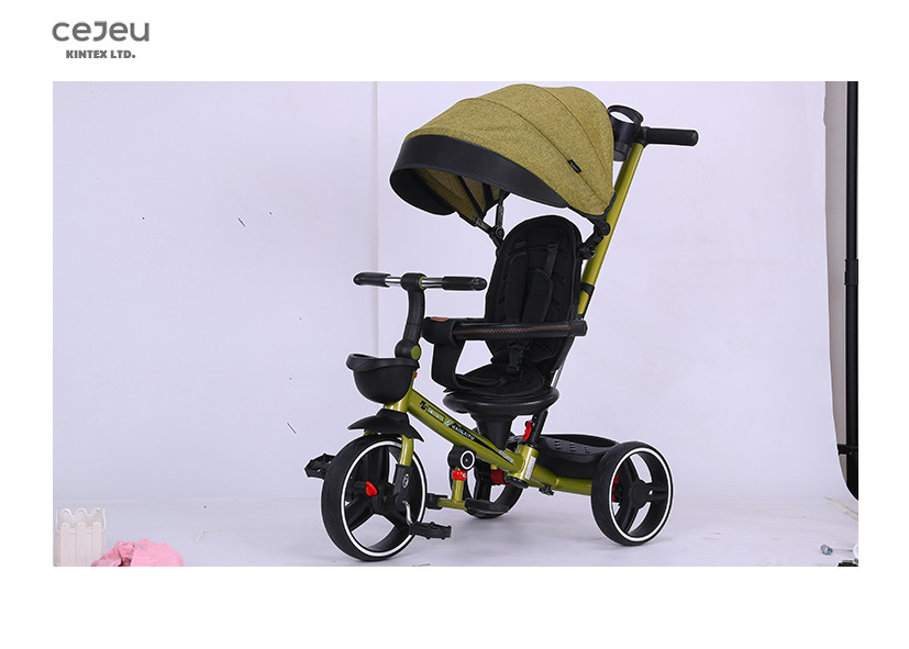 Blue 1 Year Old Foldable Trike Stroller 10.5kg With PU Wheel