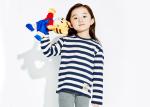 Grey White Stripe Kids Girls Clothes Girls Loungewear Set + Cotton Elastic