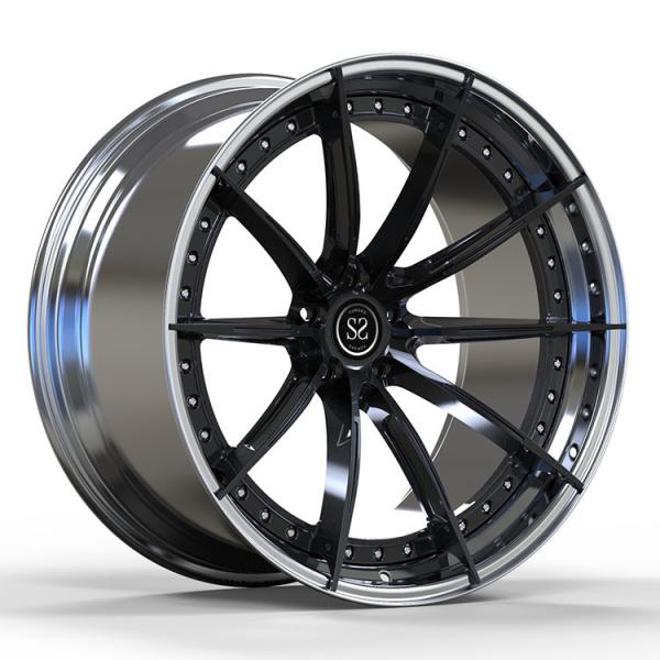 6061-T6 Aluminum Alloy Polish Barrel and Black Disc 2-PC Rims 5X112 Fit for BWM