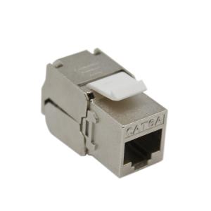 China STP CAT6A KeyStone Jack FacePlate Toolless Shielded 180 Degree on sale