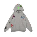 Casual Unisex Black Plus Size Plain Heavy Hoodies Sweatshirts Embroidered