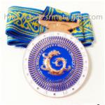 Metal Championship medal with ribbion, enamel sports event medals factory
