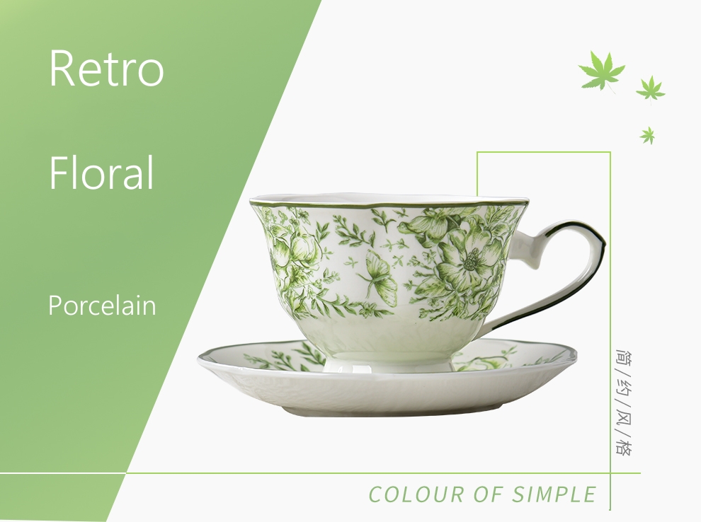 Floral Cups Porcelain Tea Cups And Saucers Set 200ml Capacity For English Afternoon Tea In Uk
